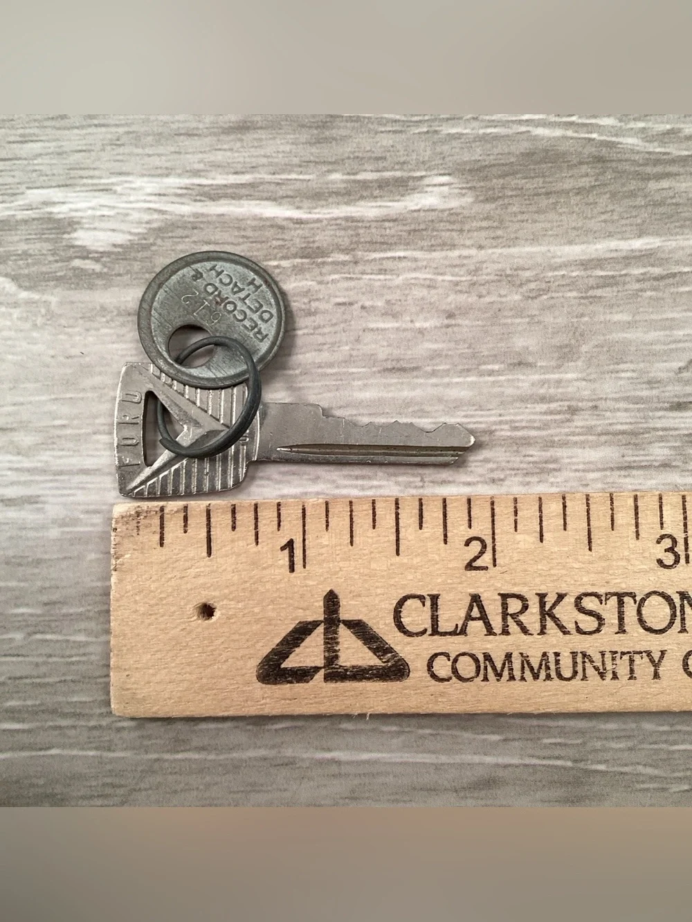Ford Original 1950s Automotive Key w/ Factory Dealer Ignition ID Tag Vintage